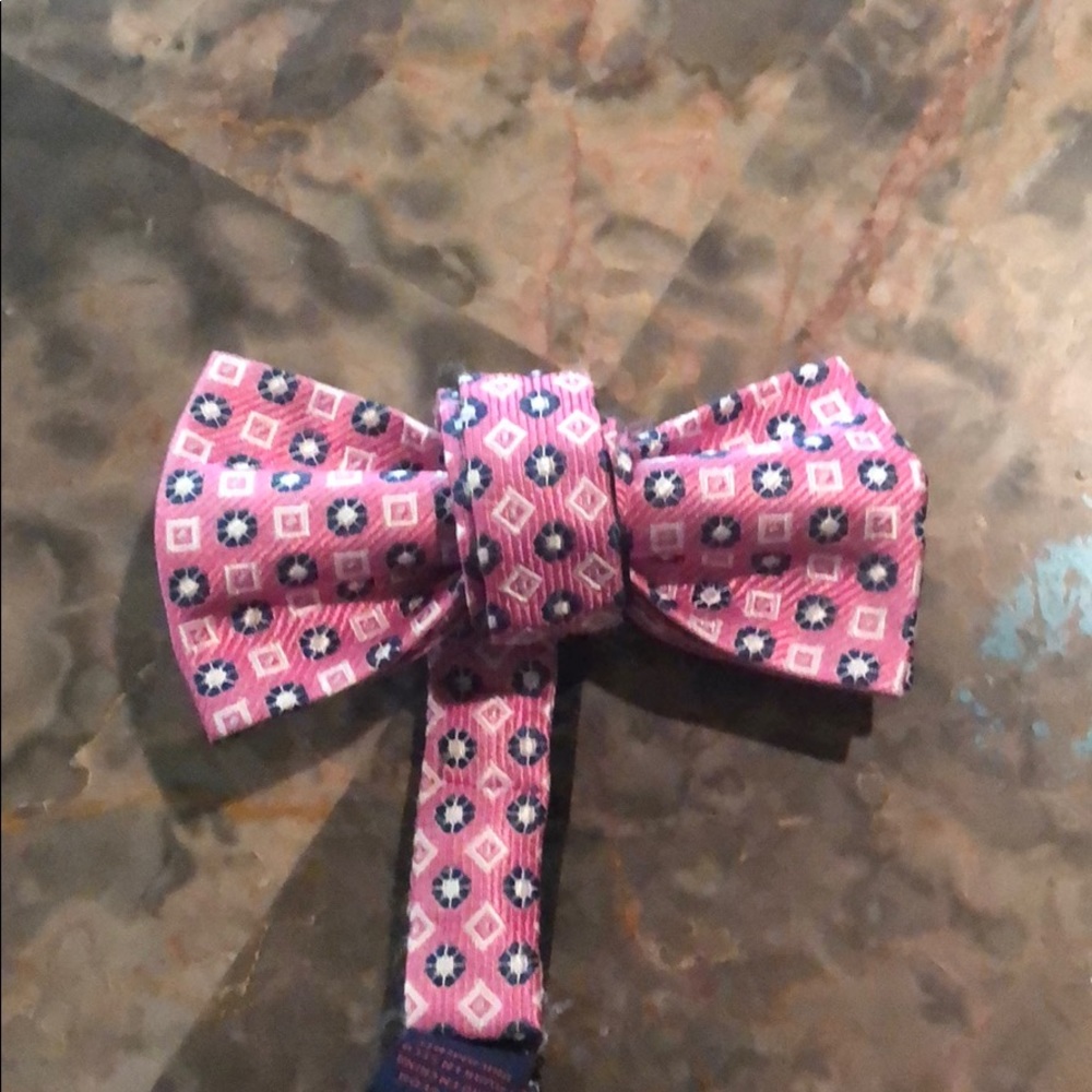 Pink White and Blue Bow tie